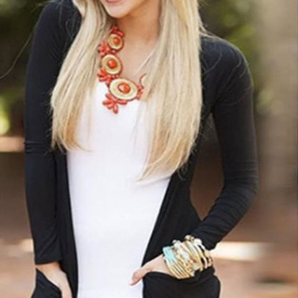 Sexy Black Lace Cut Out Cardigan - Skull on back - Picture 2 of 2